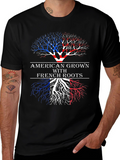 American Grown With French Roots Graphic T-Shirt