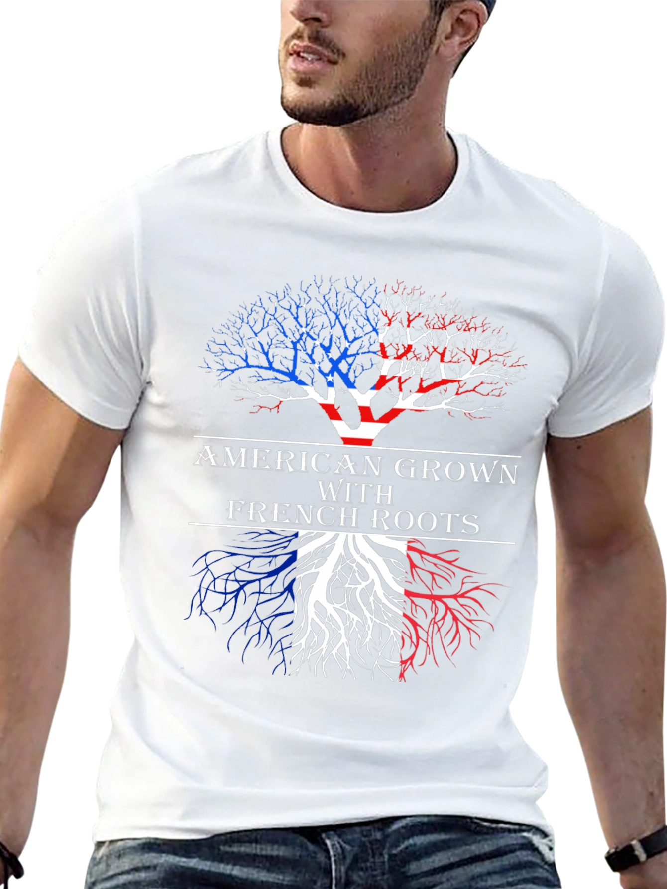 American Grown With French Roots Graphic T-Shirt