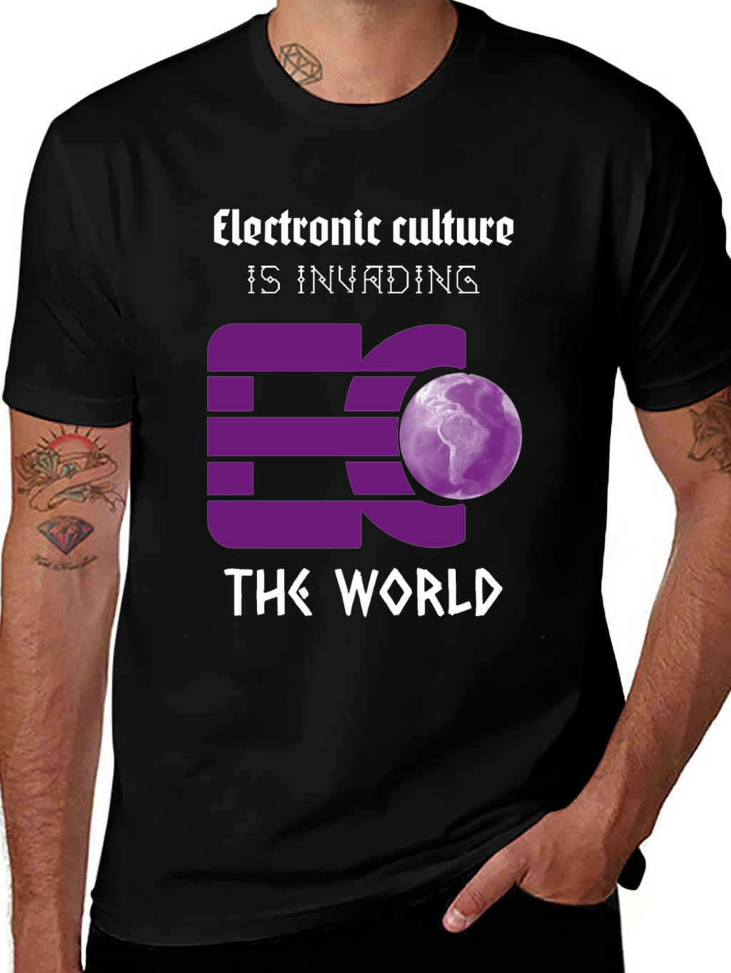 Electronic Culture Invading the World Graphic T-Shirt