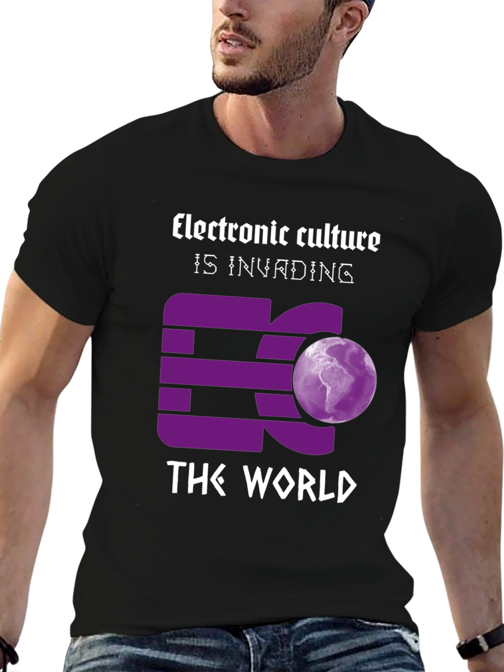 Electronic Culture Invading the World Graphic T-Shirt
