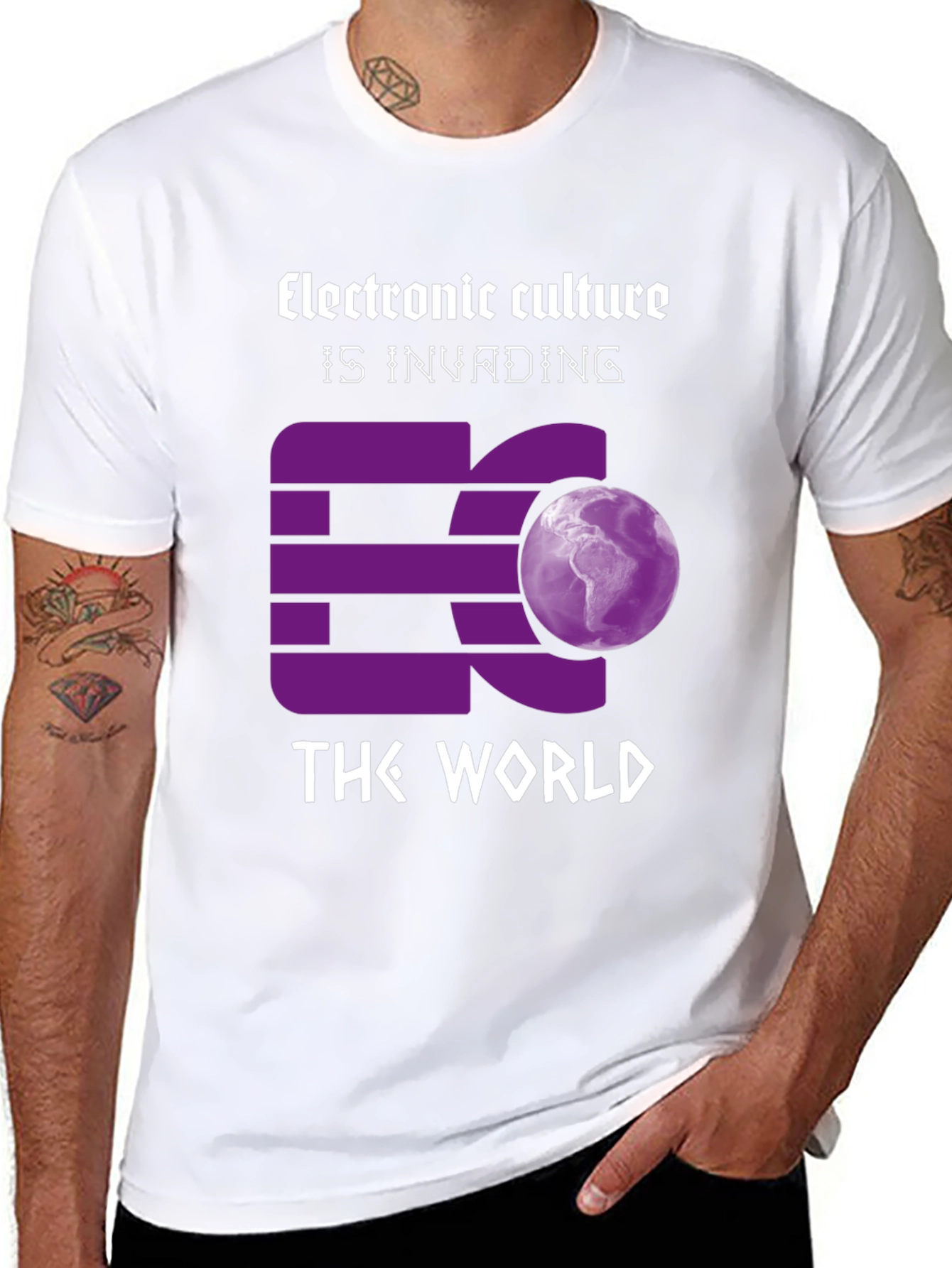 Electronic Culture Invading the World Graphic T-Shirt