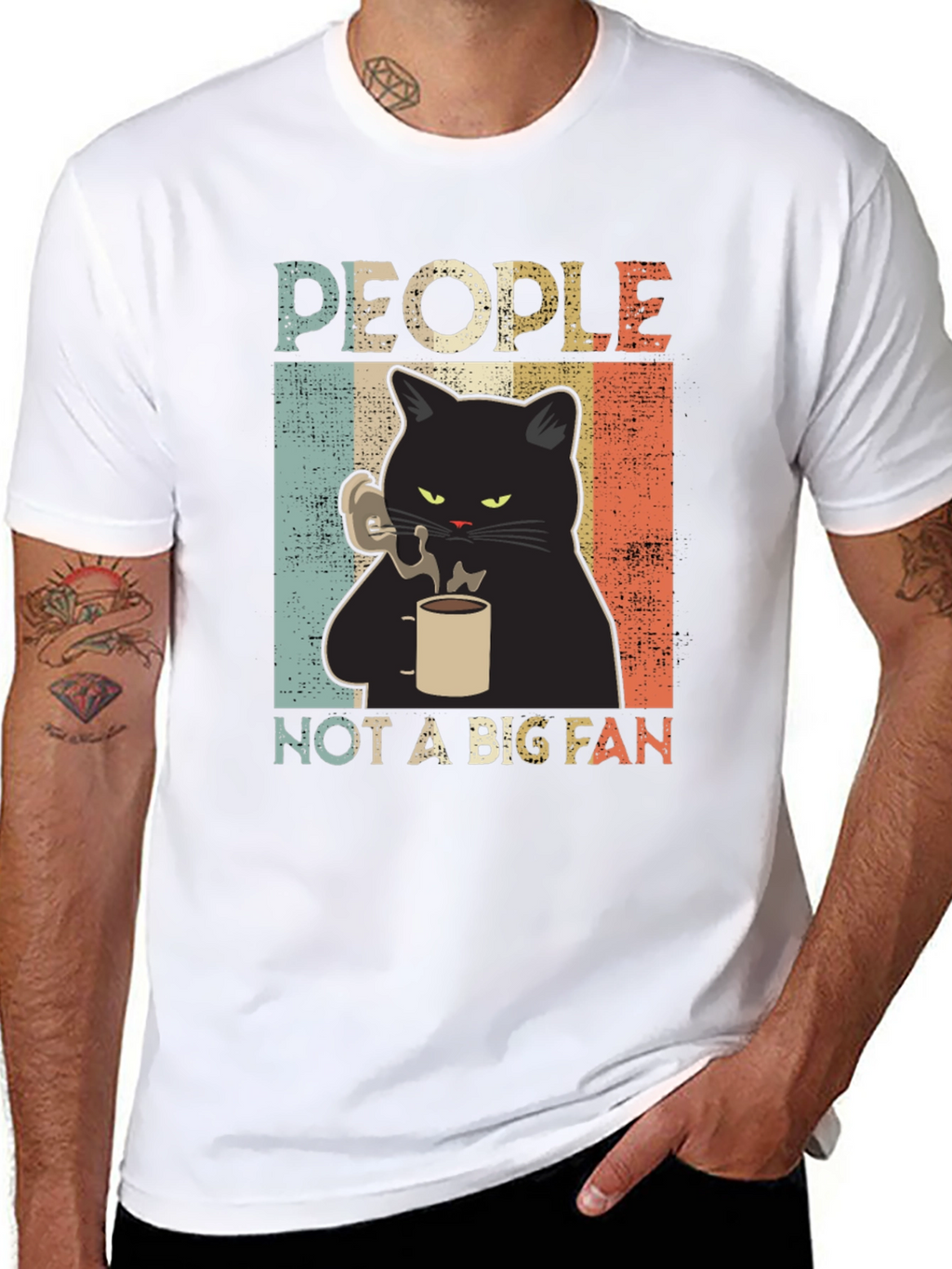 People Not A Big Fan Cat Graphic T-Shirt