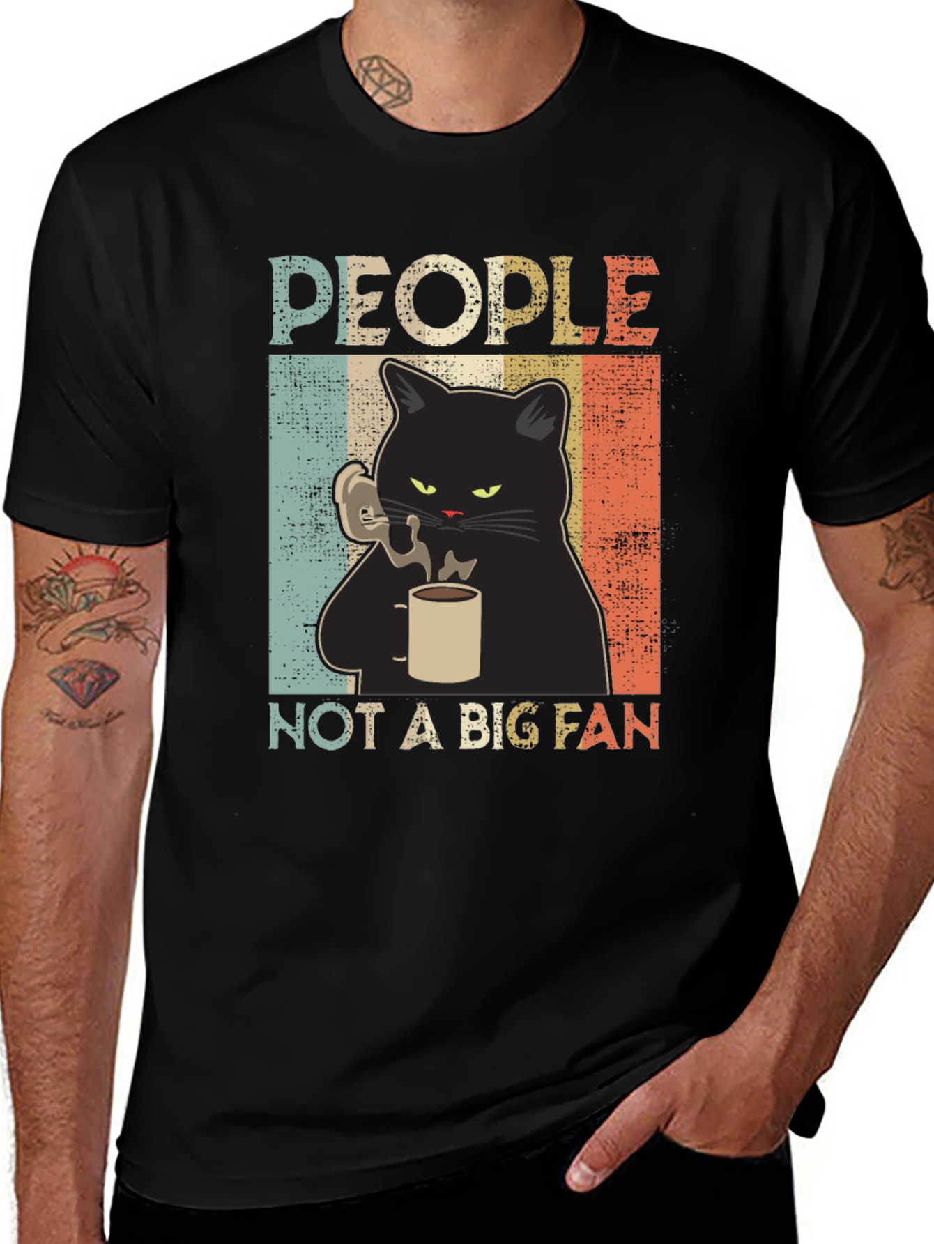 People Not A Big Fan Cat Graphic T-Shirt