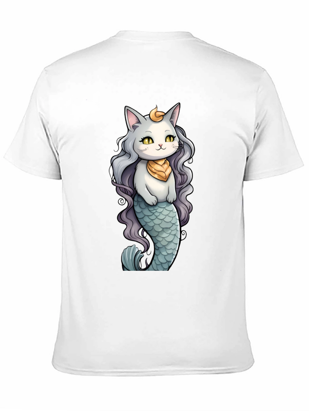 Cat Mermaid T-Shirt: Whimsical Feline Ocean Design