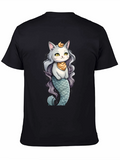 Cat Mermaid T-Shirt: Whimsical Feline Ocean Design
