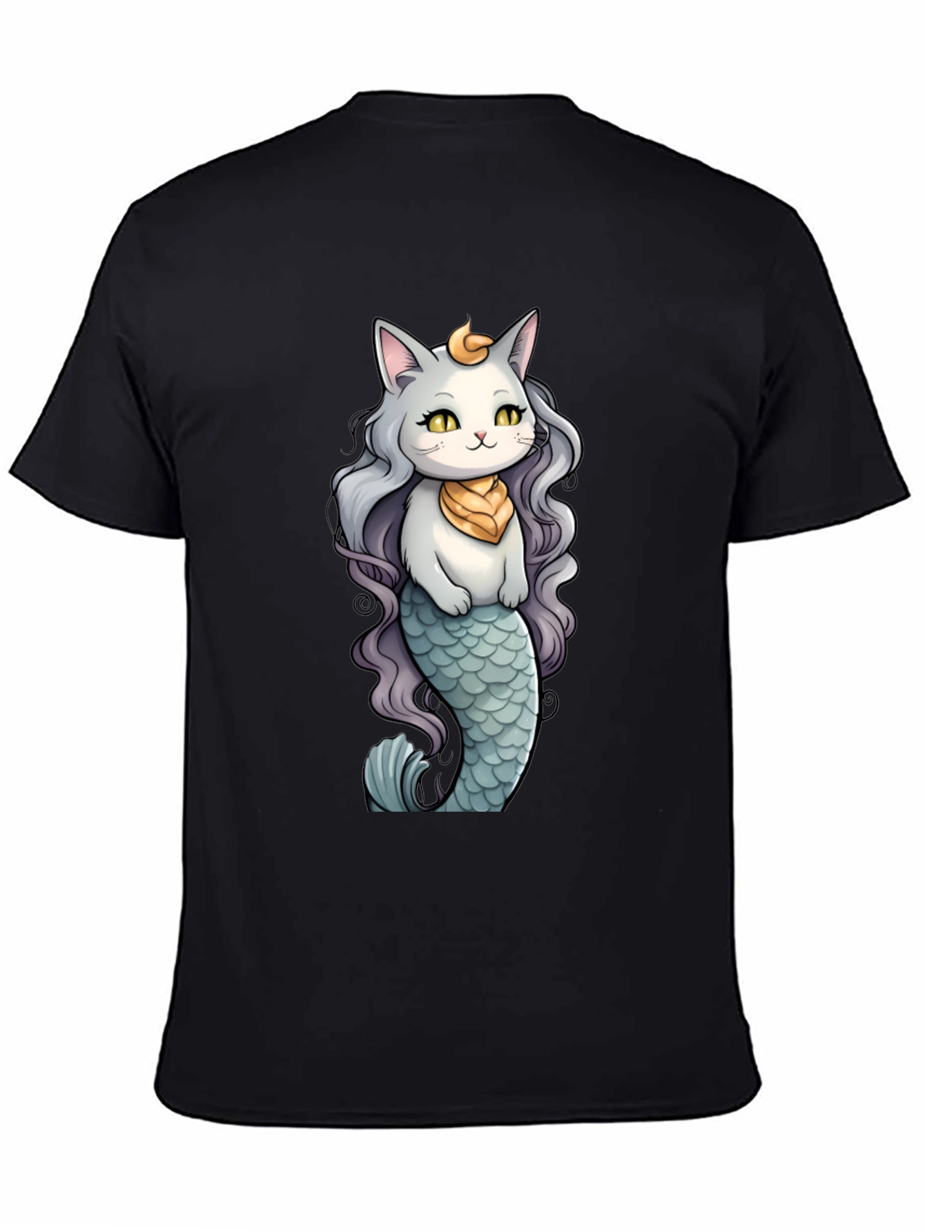 Cat Mermaid T-Shirt: Whimsical Feline Ocean Design