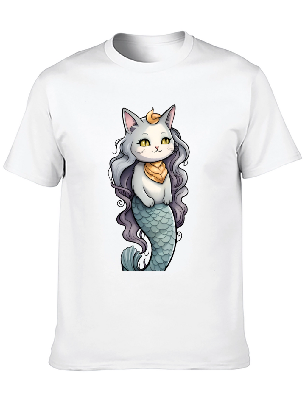 Cat Mermaid T-Shirt: Whimsical Feline Ocean Design