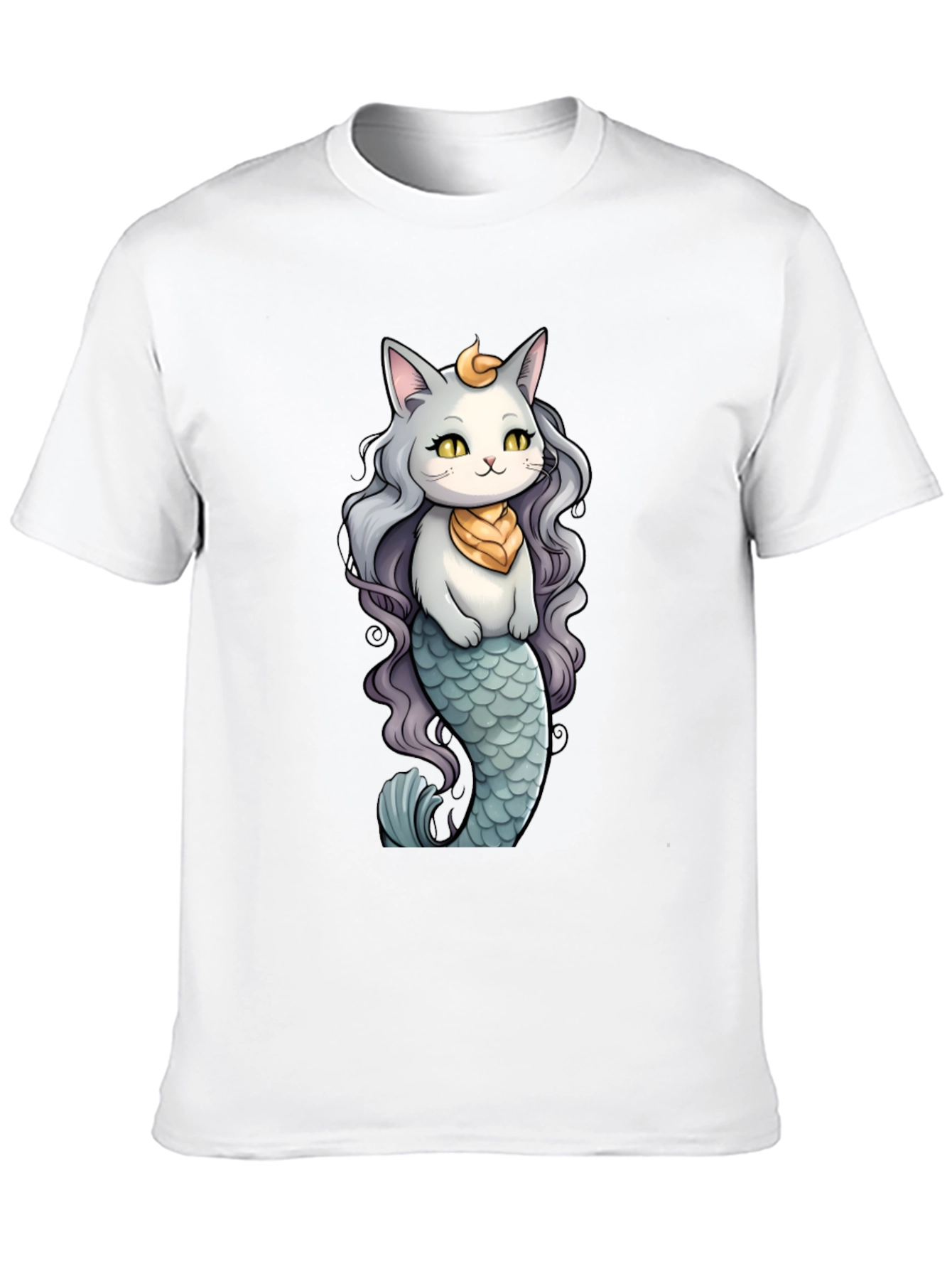 Cat Mermaid T-Shirt: Whimsical Feline Ocean Design