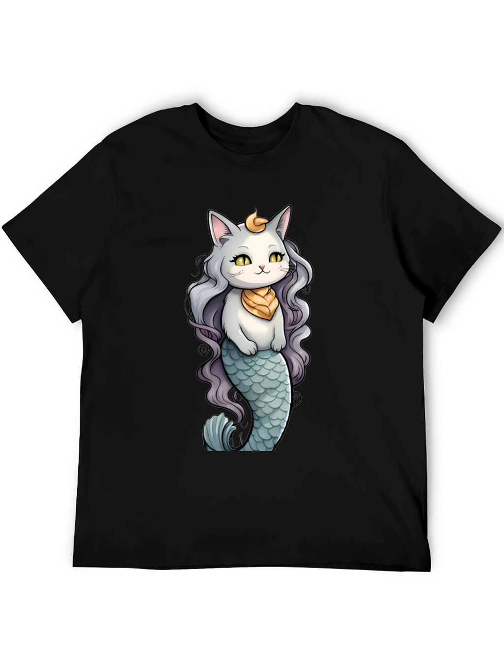 Cat Mermaid T-Shirt: Whimsical Feline Ocean Design