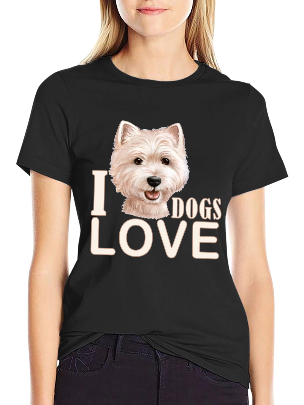 I Love Dogs T-Shirt - Cute Westie Design