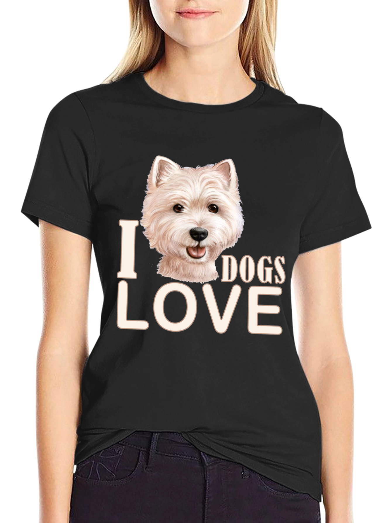 I Love Dogs T-Shirt - Cute Westie Design