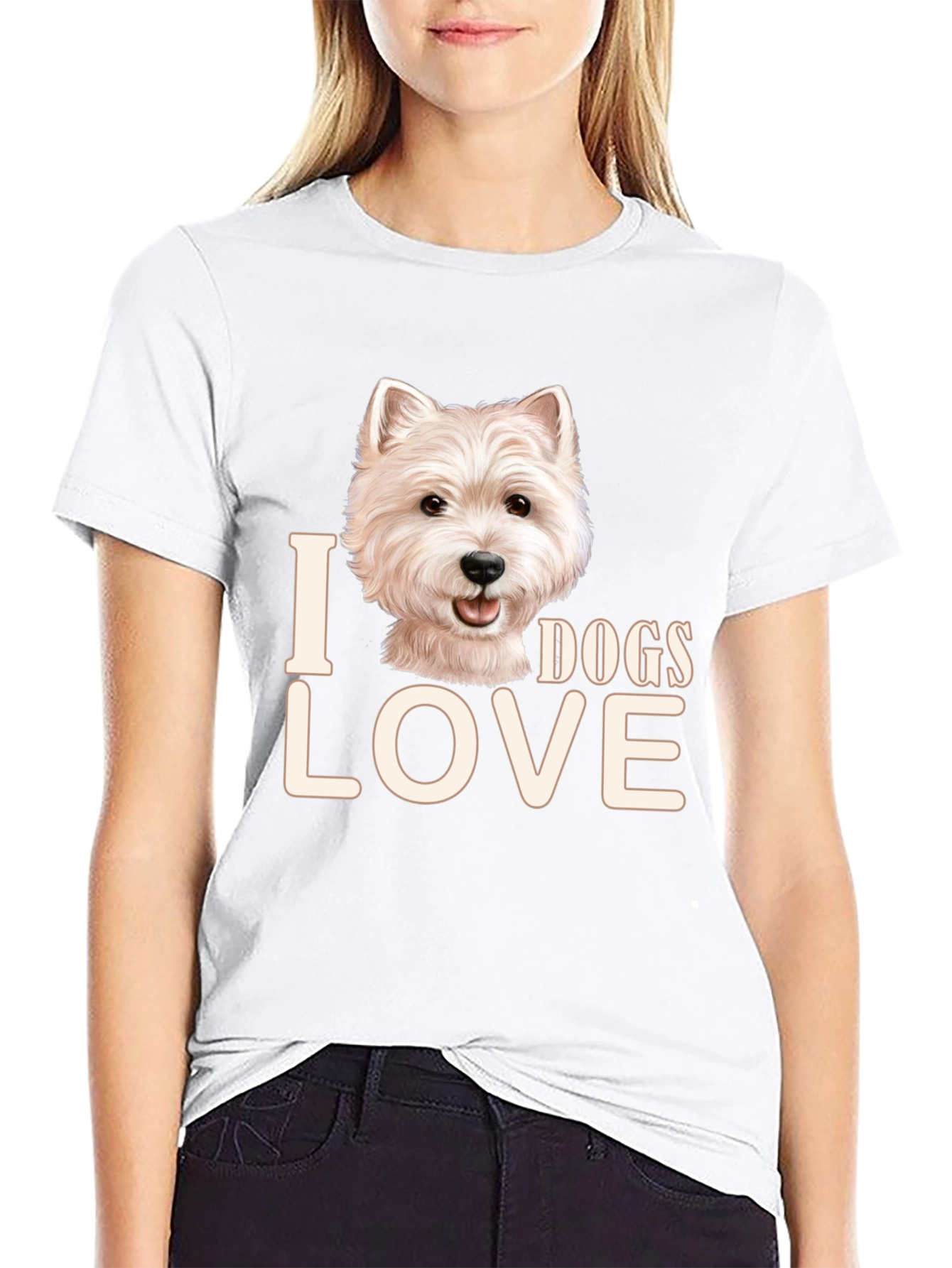 I Love Dogs T-Shirt - Cute Westie Design
