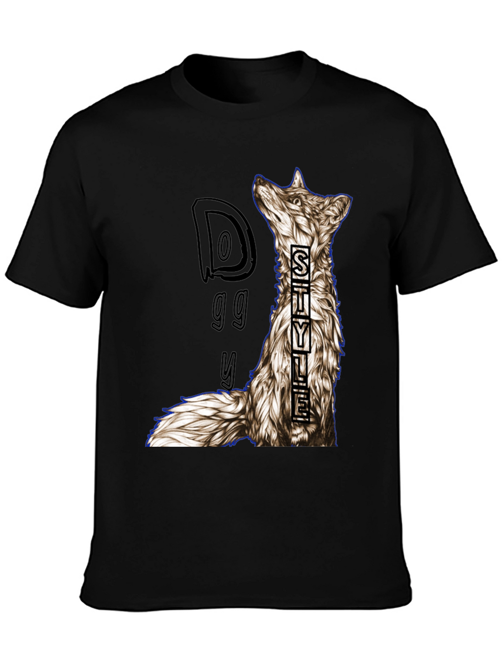 Doggy Style Graphic Print Black T-Shirt