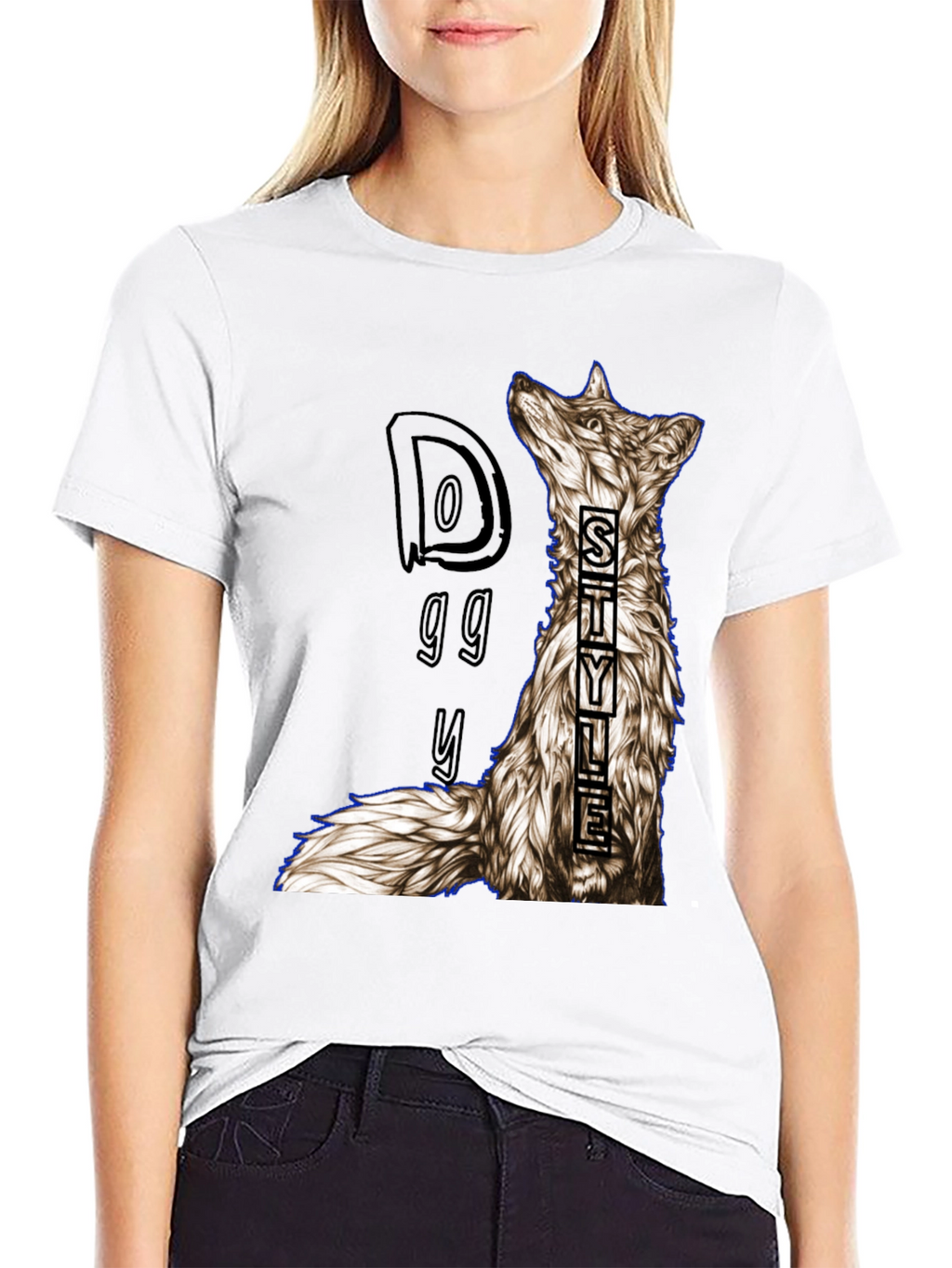 Doggy Style Graphic Print Black T-Shirt