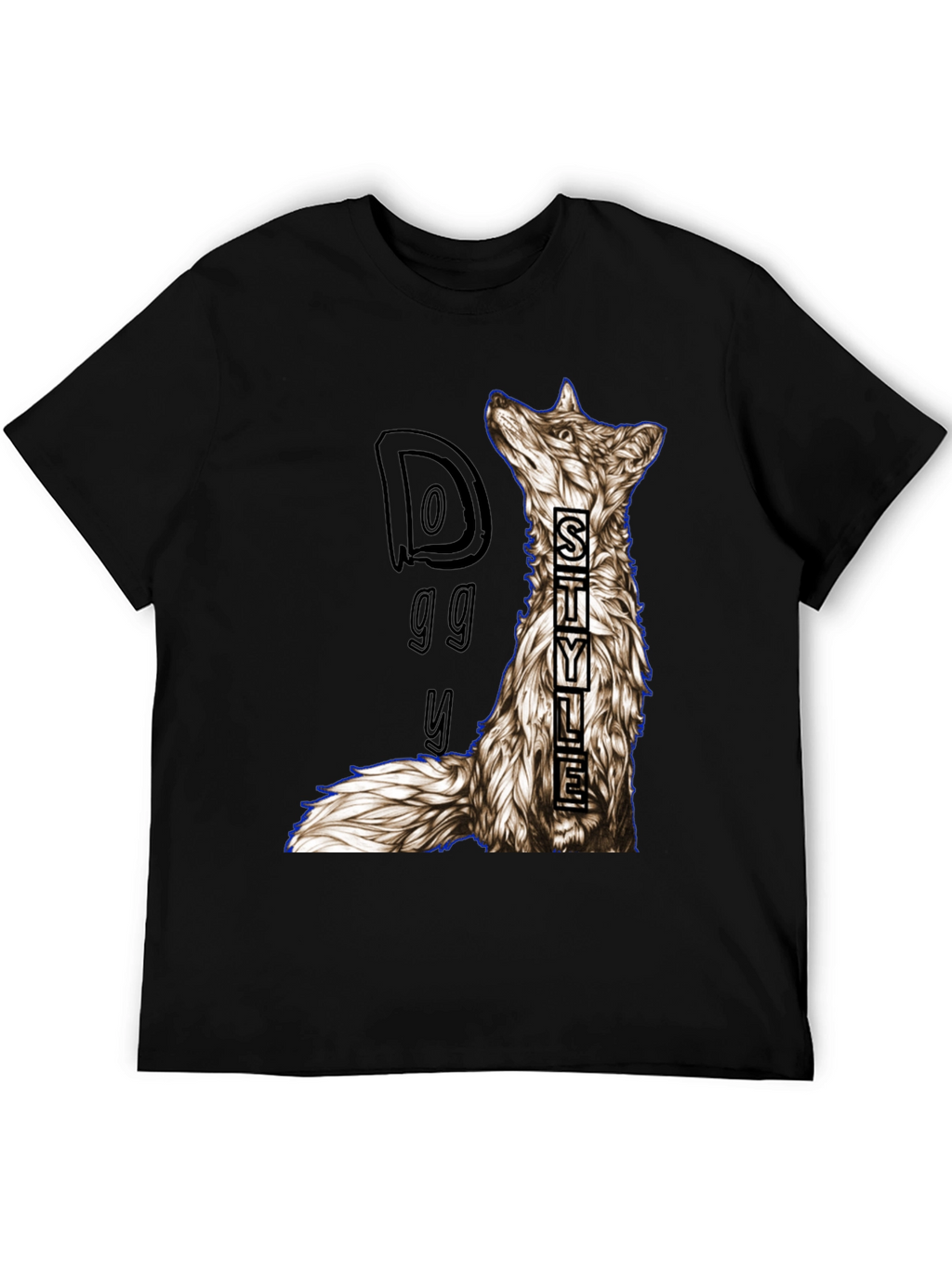 Doggy Style Graphic Print Black T-Shirt