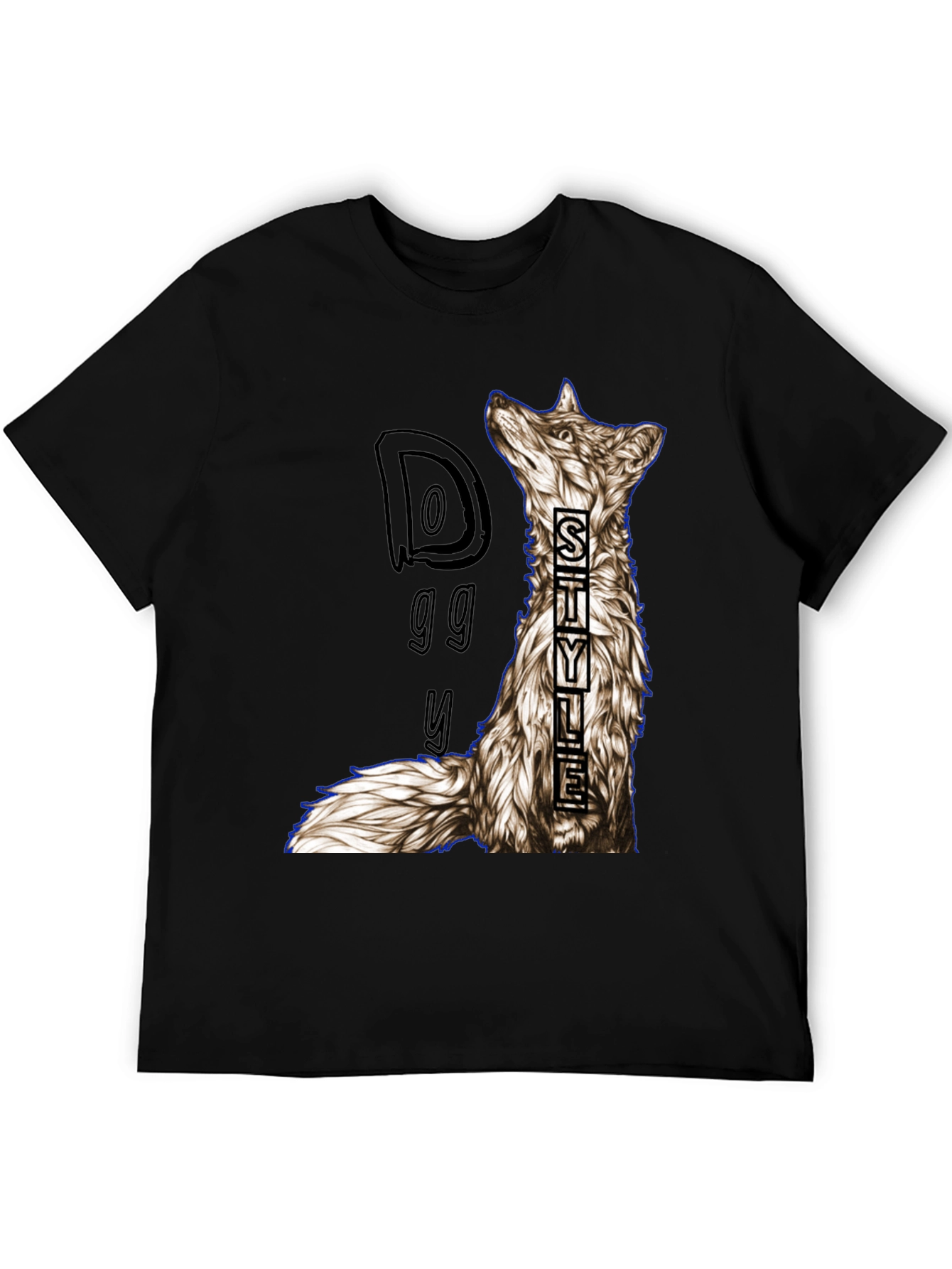 Doggy Style Graphic Print Black T-Shirt