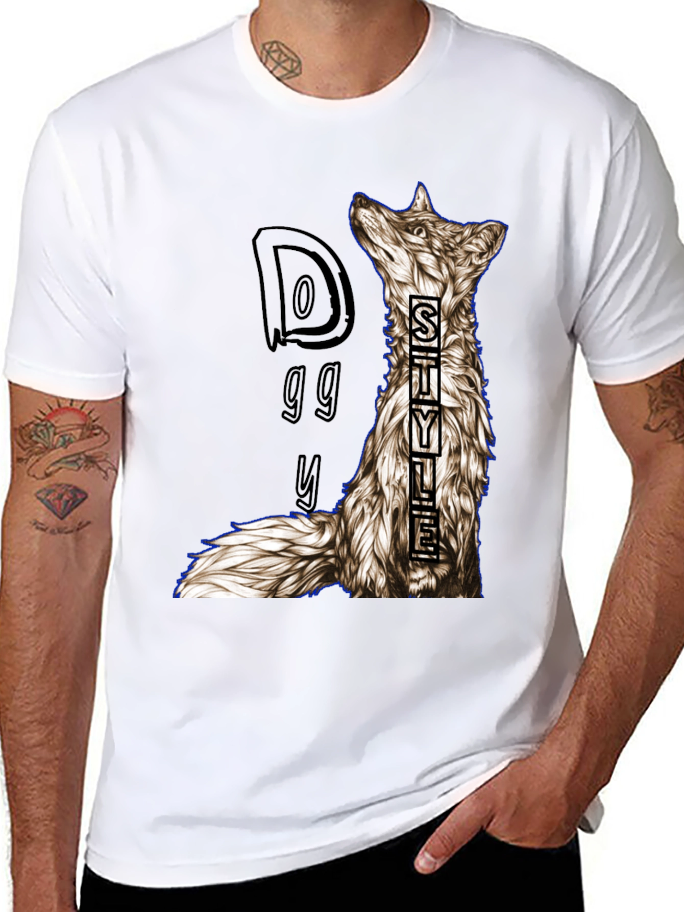 Doggy Style Graphic Print Black T-Shirt