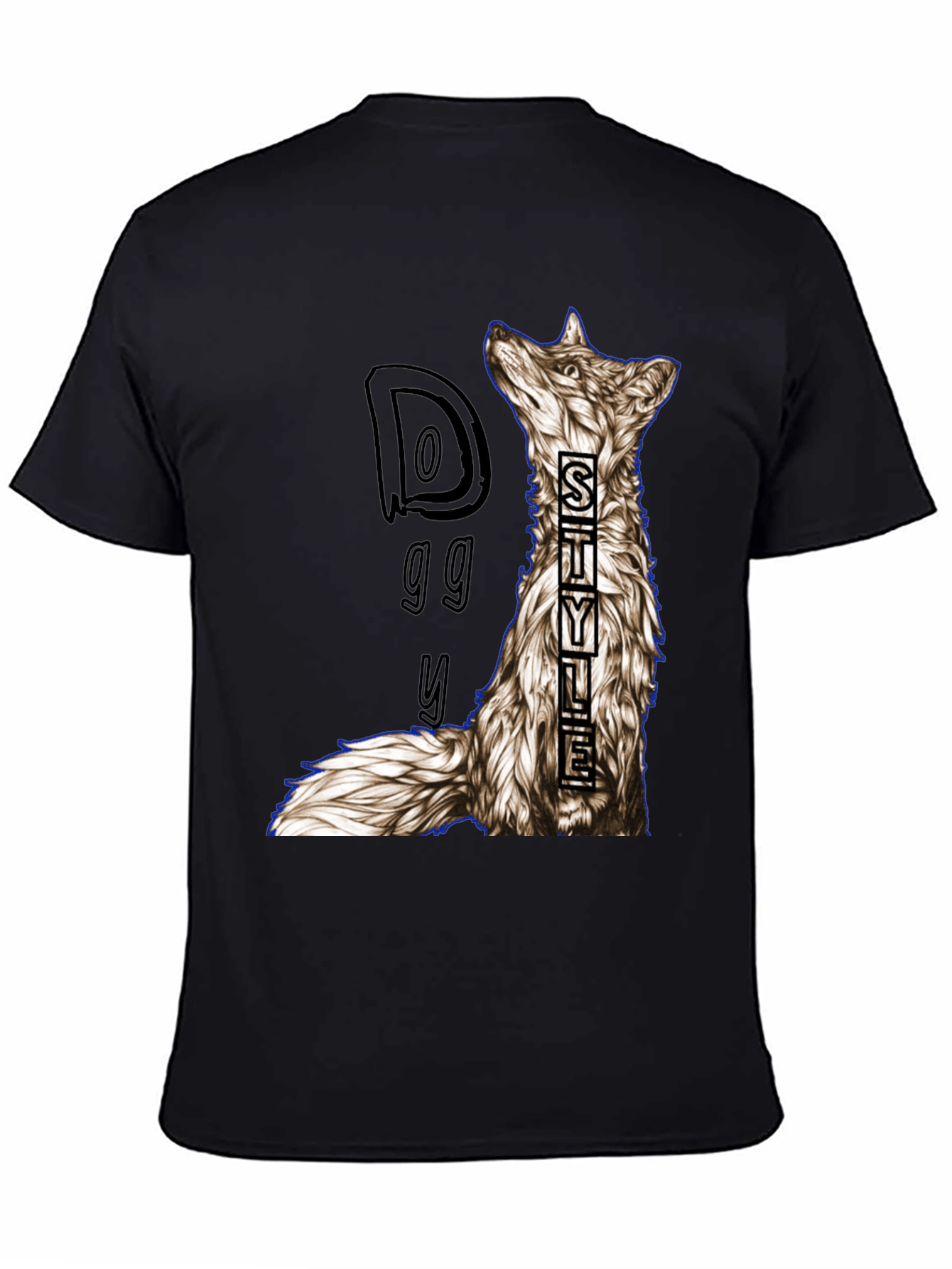 Doggy Style Graphic Print Black T-Shirt