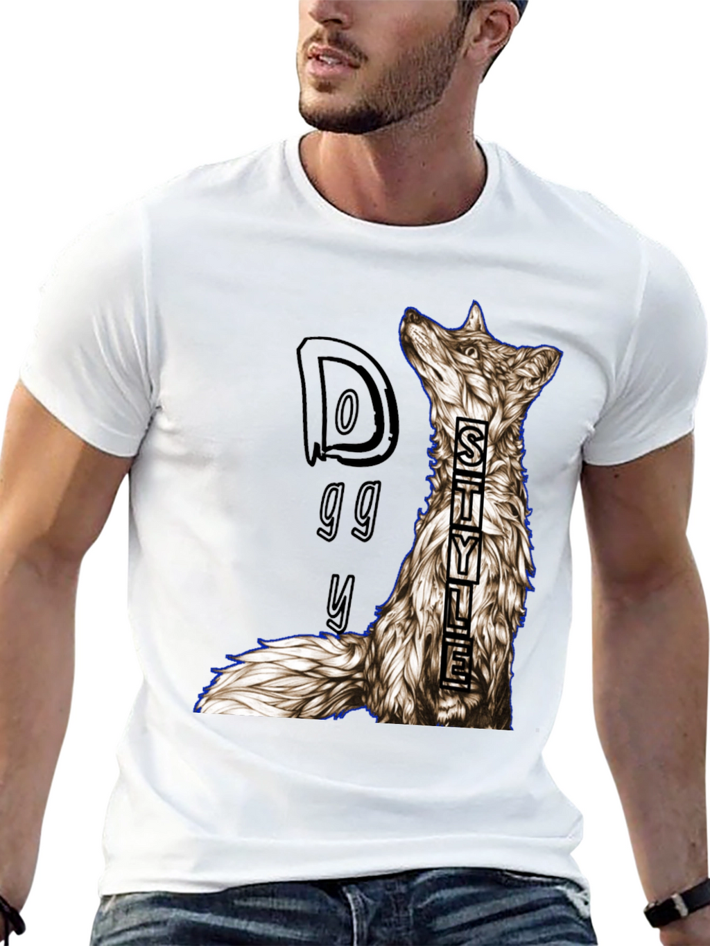 Doggy Style Graphic Print Black T-Shirt