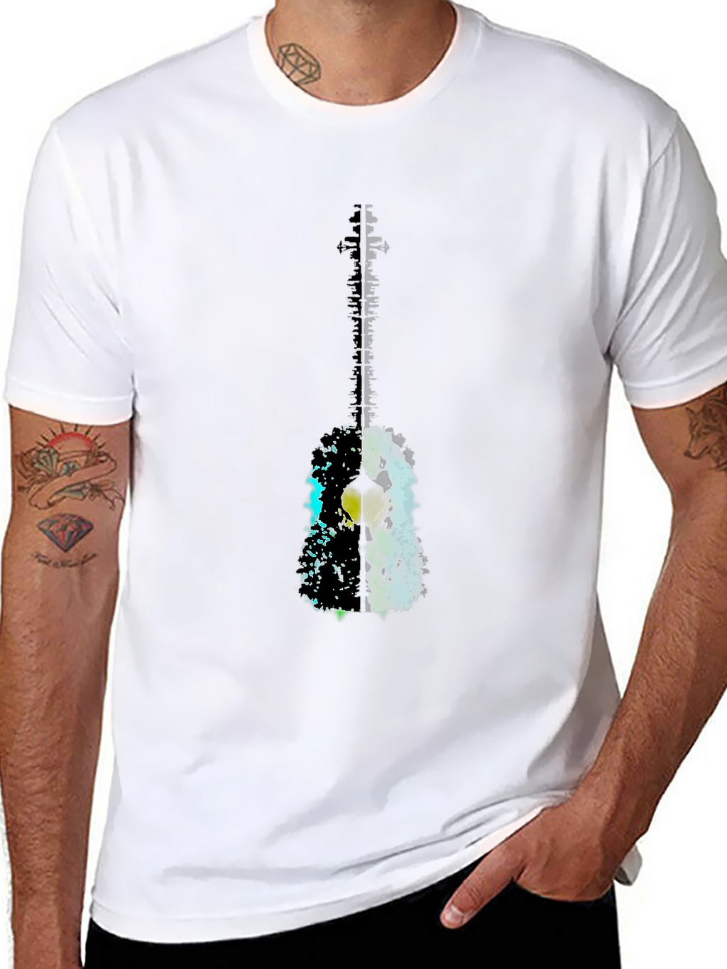 Guitar Graphic Black T-Shirt