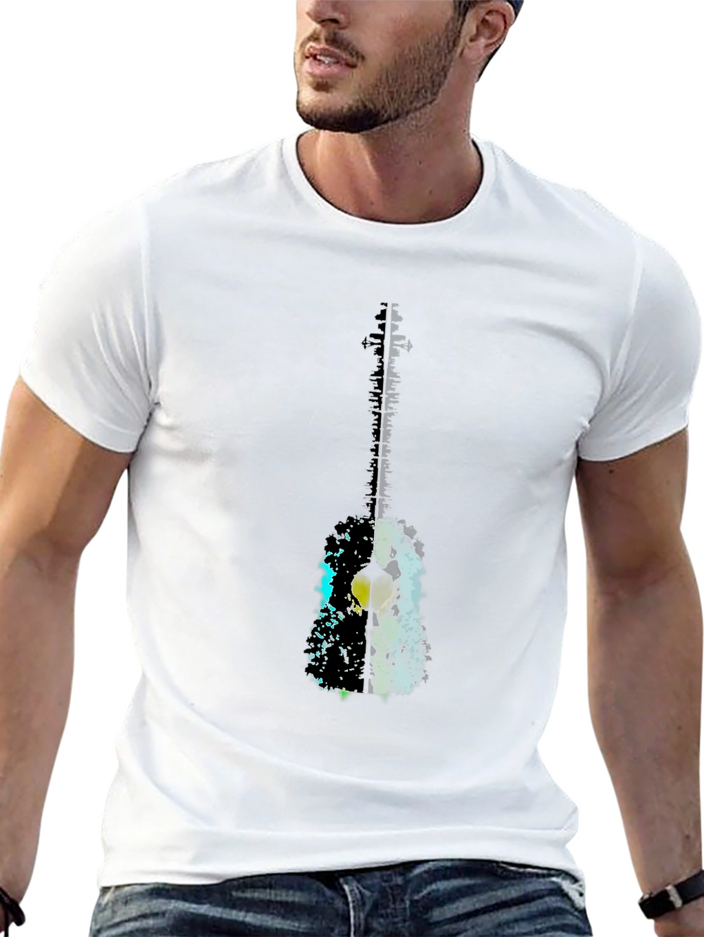 Guitar Graphic Black T-Shirt