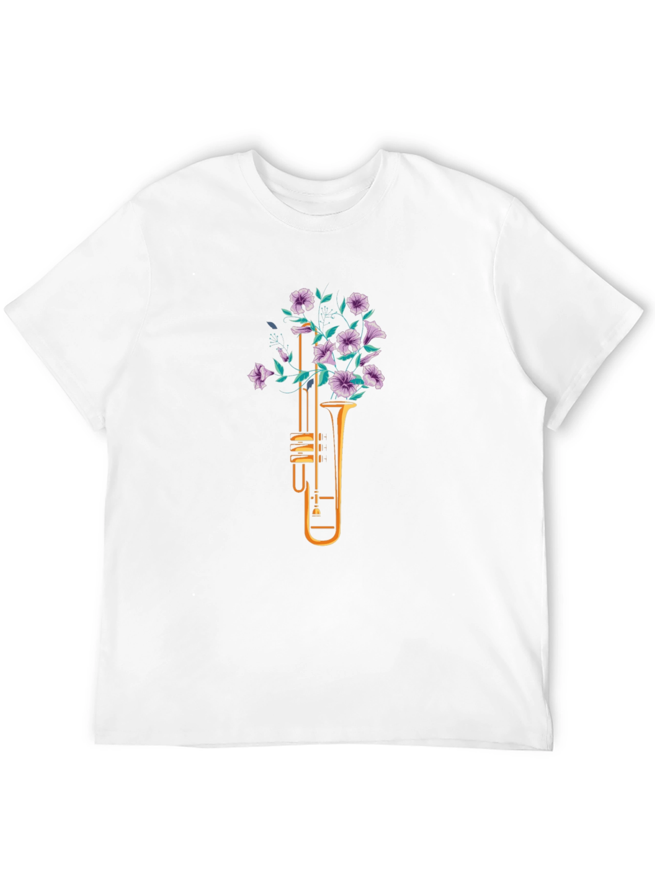 Floral Trumpet Graphic Tee - Black