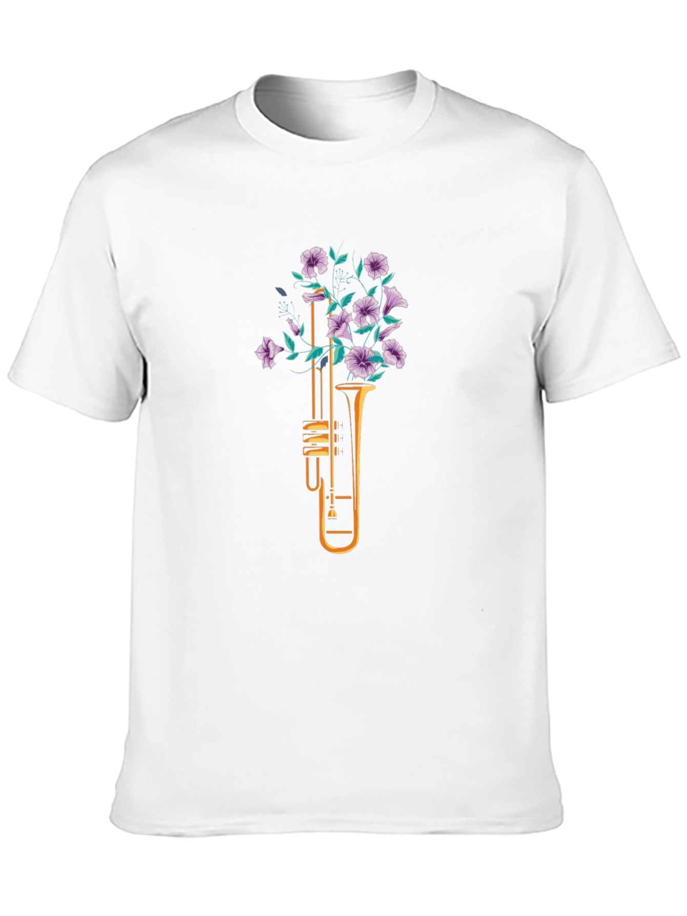 Floral Trumpet Graphic Tee - Black