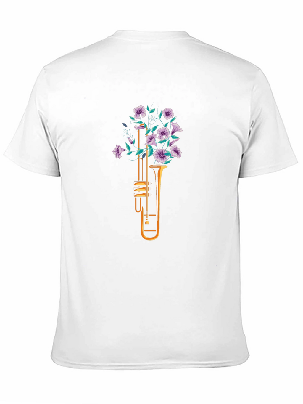Floral Trumpet Graphic Tee - Black