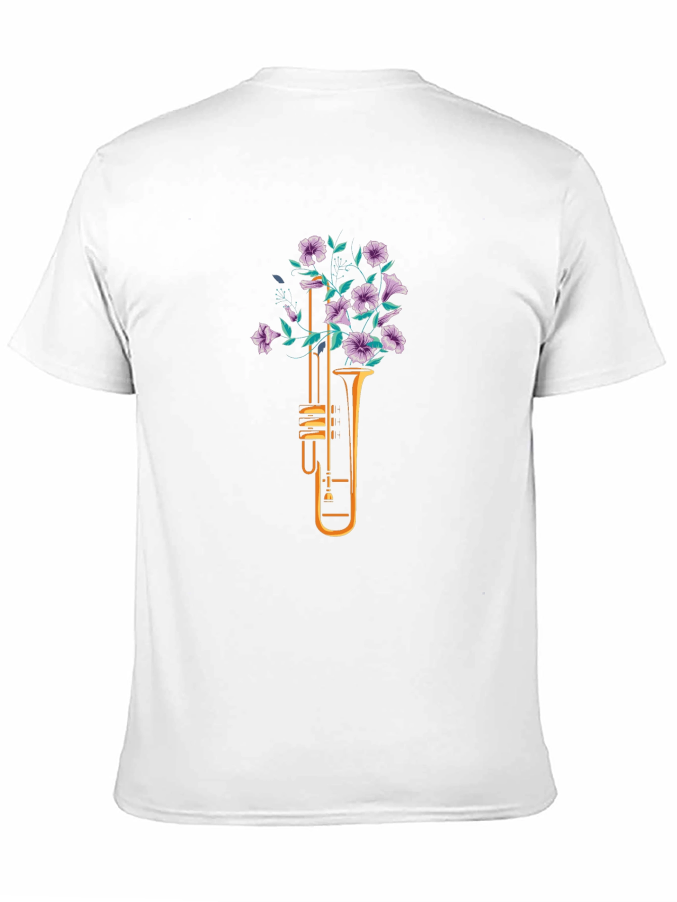 Floral Trumpet Graphic Tee - Black