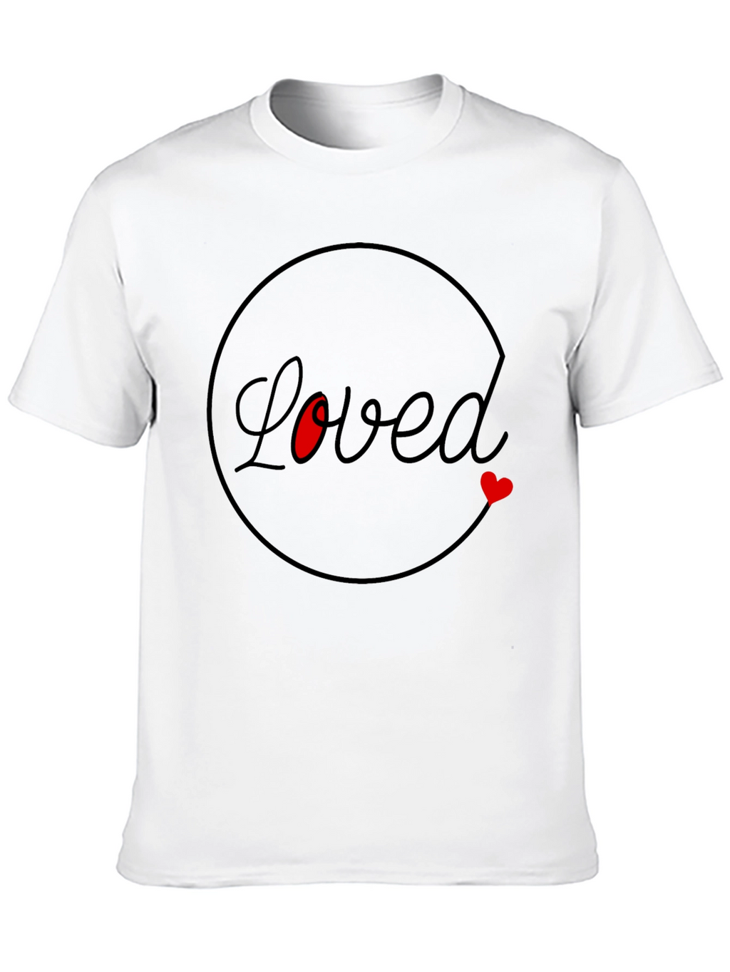 Loved Heart Graphic Black T-Shirt
