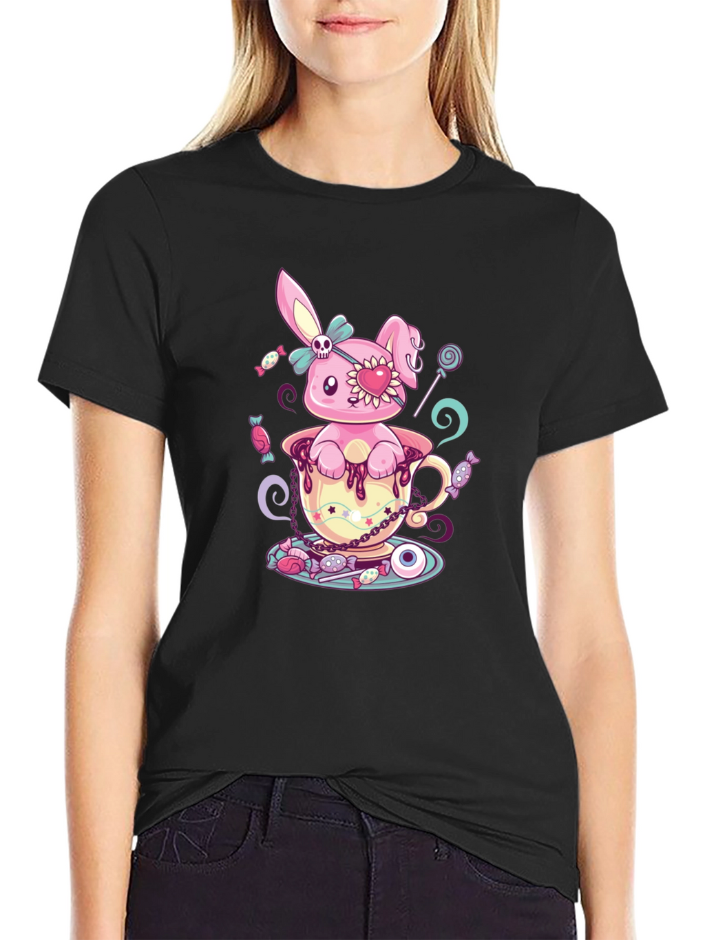 Gothic Bunny T-Shirt - Pastel Goth Cute & Creepy