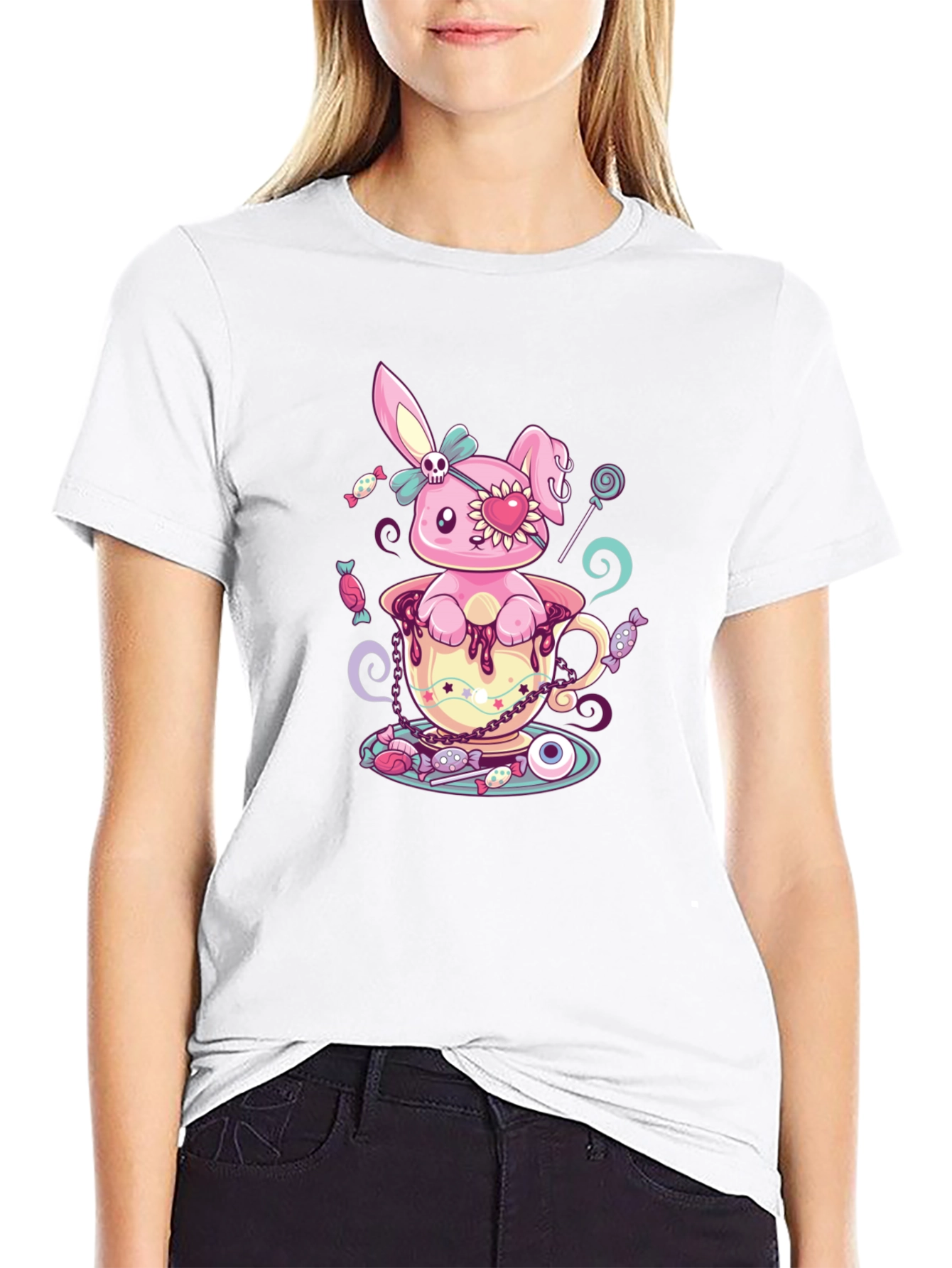 Gothic Bunny T-Shirt - Pastel Goth Cute & Creepy