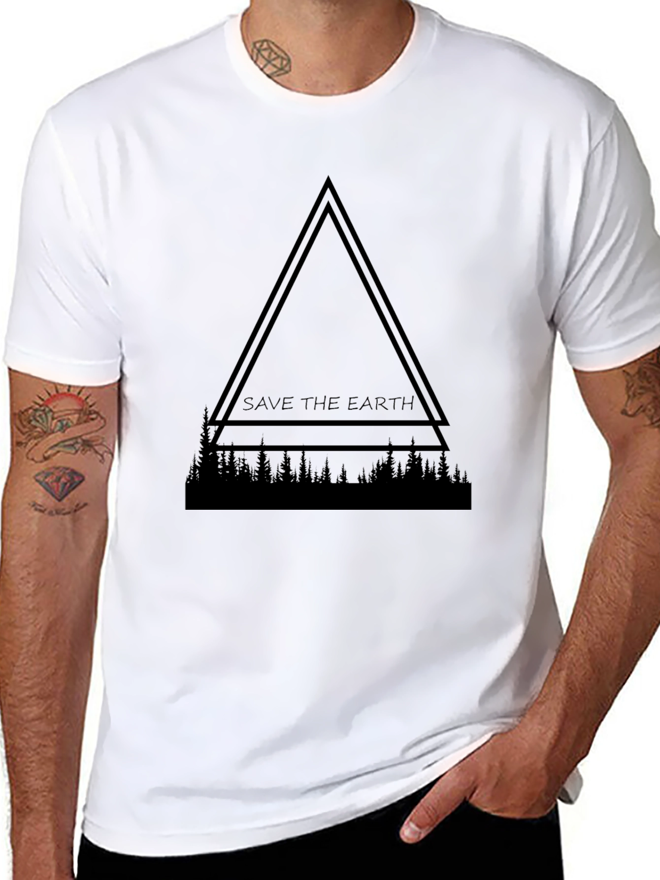 Save the Earth Graphic Tee - Black