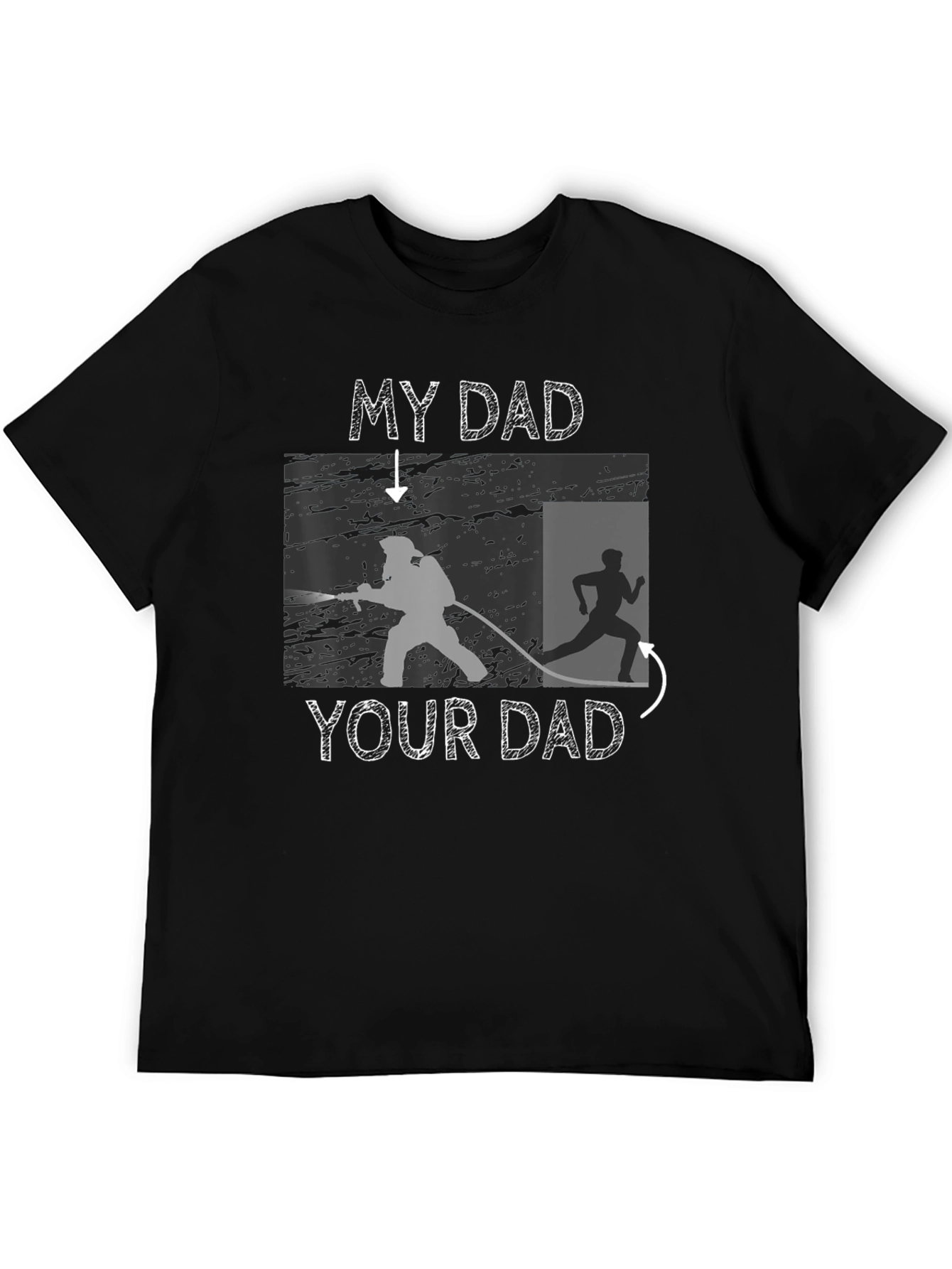 My Dad T-Shirt Firefighter vs Runner Novelty Tee