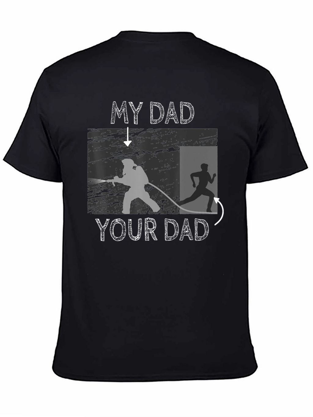 My Dad T-Shirt Firefighter vs Runner Novelty Tee