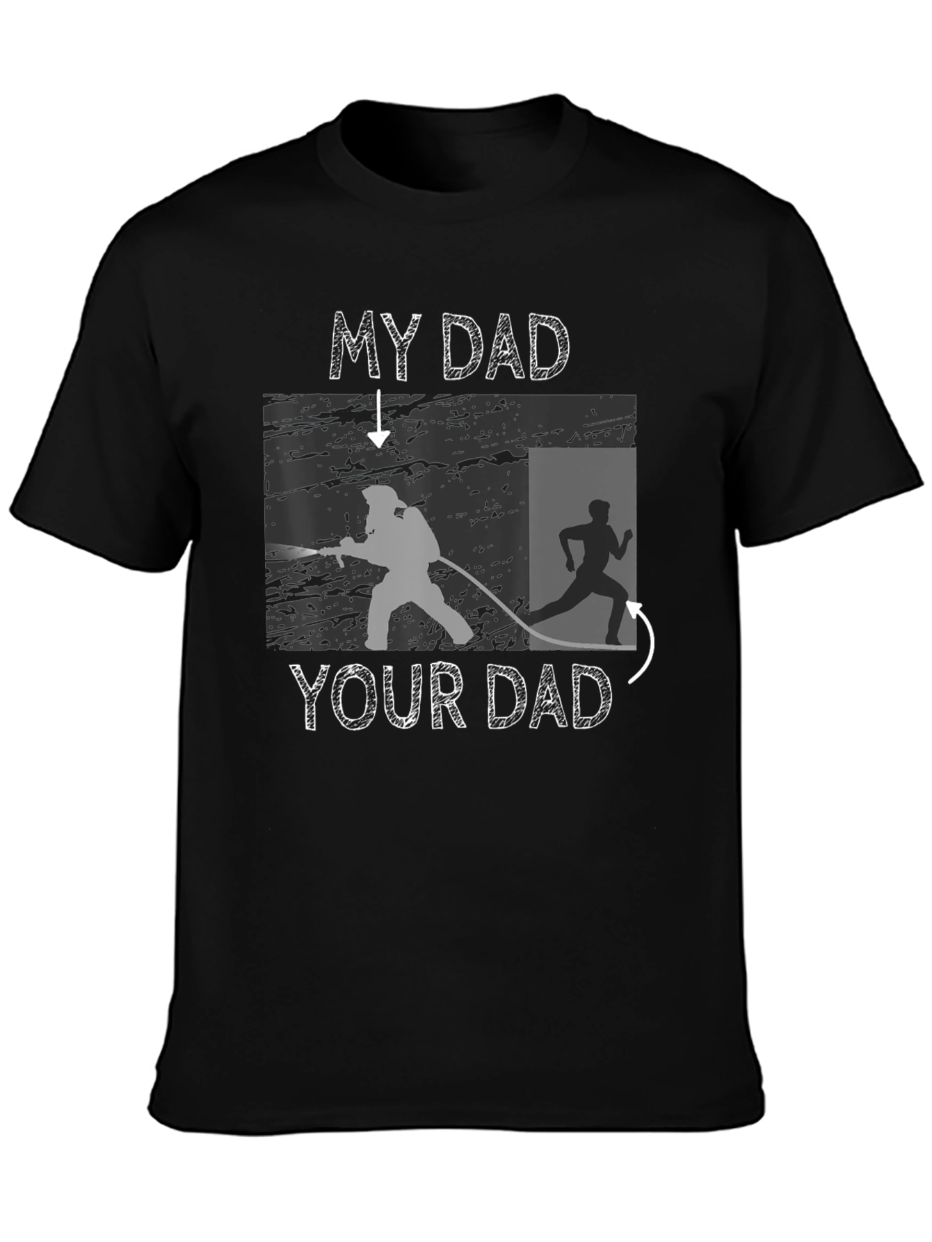 My Dad T-Shirt Firefighter vs Runner Novelty Tee