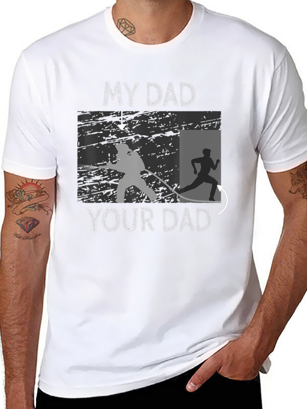 My Dad T-Shirt Firefighter vs Runner Novelty Tee
