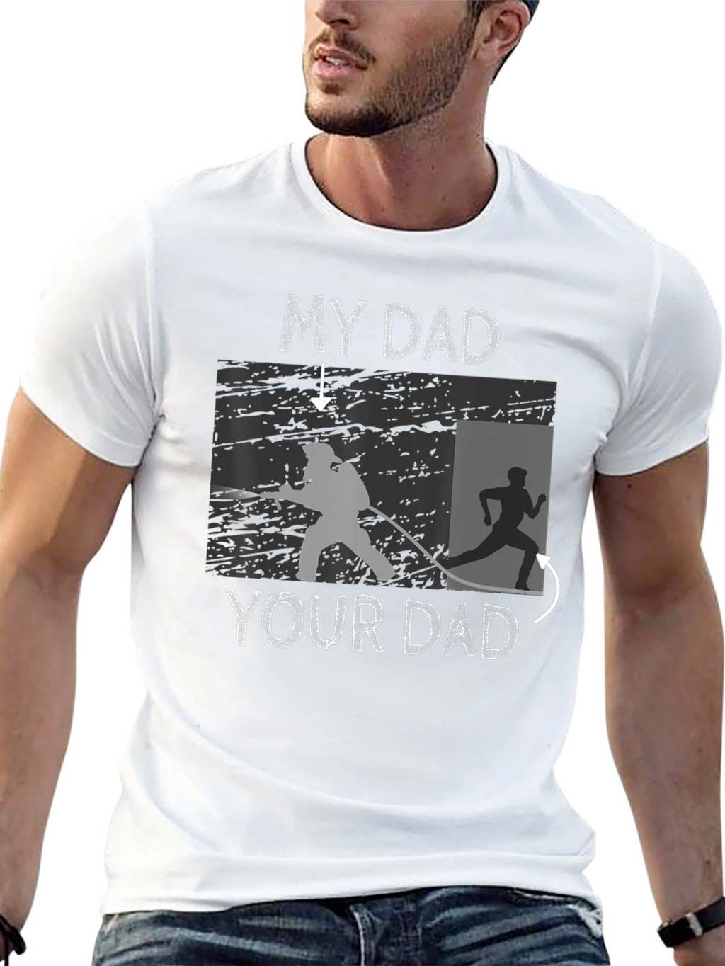 My Dad T-Shirt Firefighter vs Runner Novelty Tee