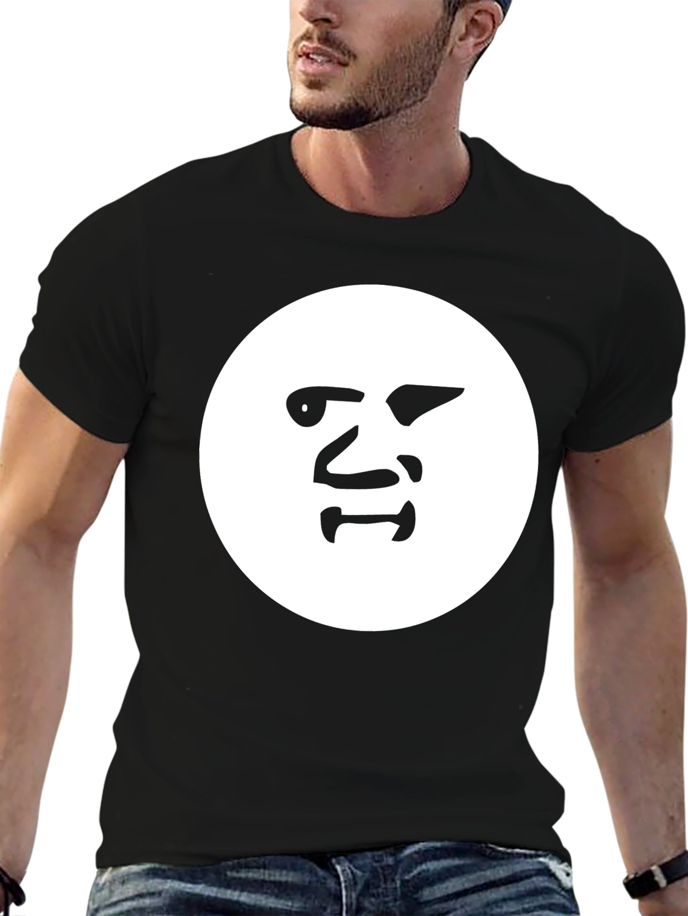 Abstract Face Graphic Tee - Modern Minimalist Style