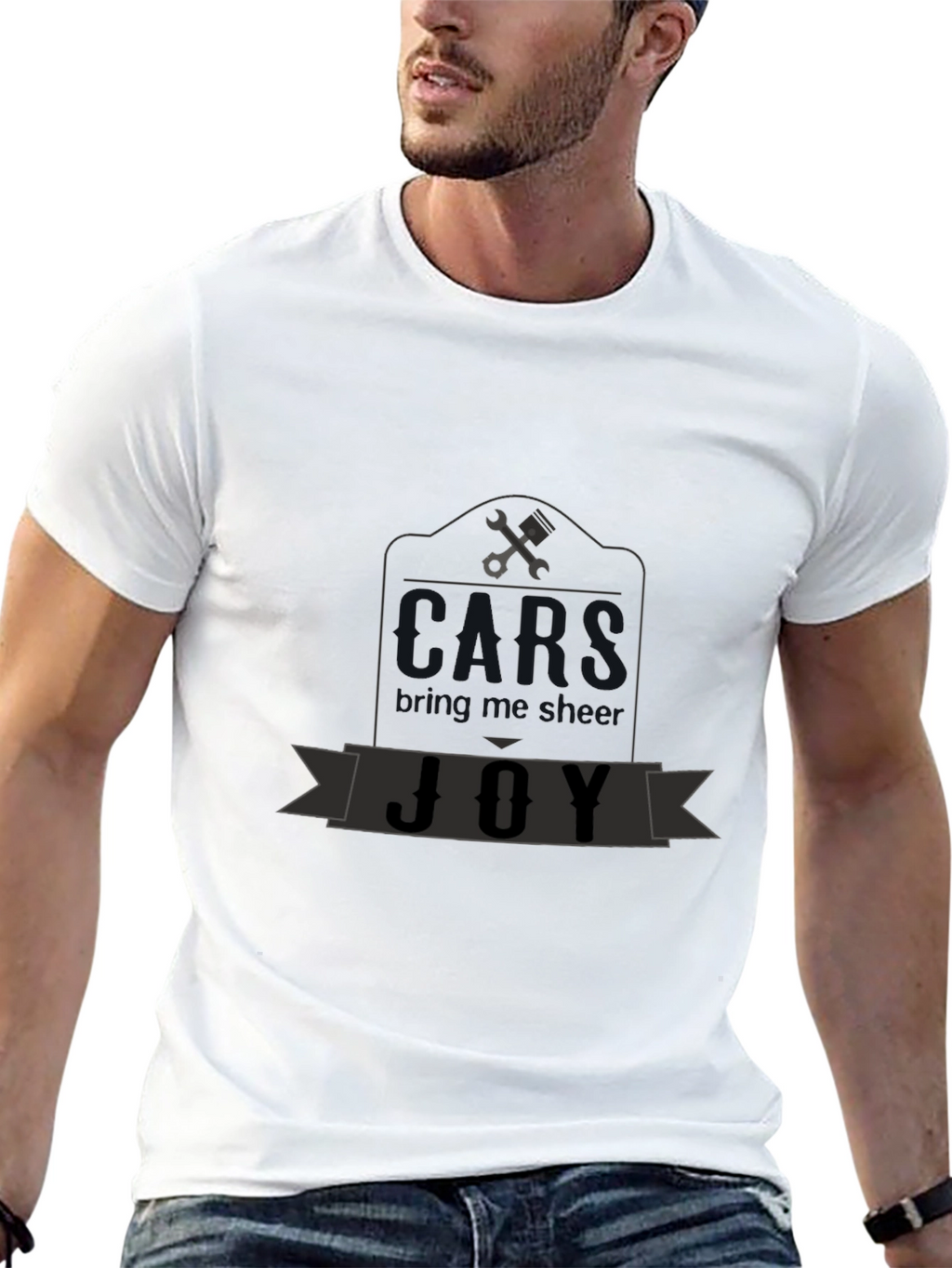 Mechanics Joy Graphic T-Shirt - Black Cotton Tee