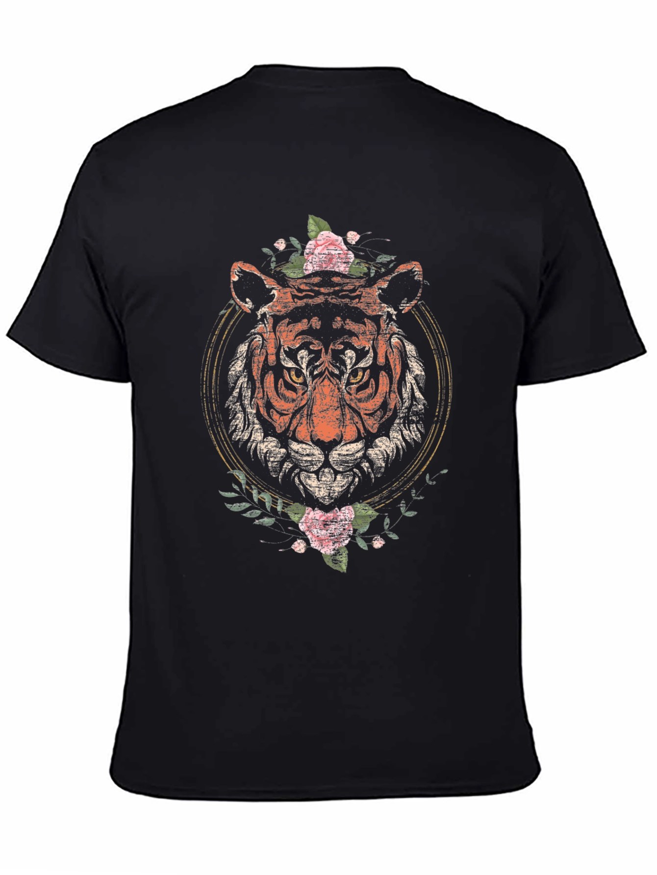 Tiger Floral Graphic Tee - Black