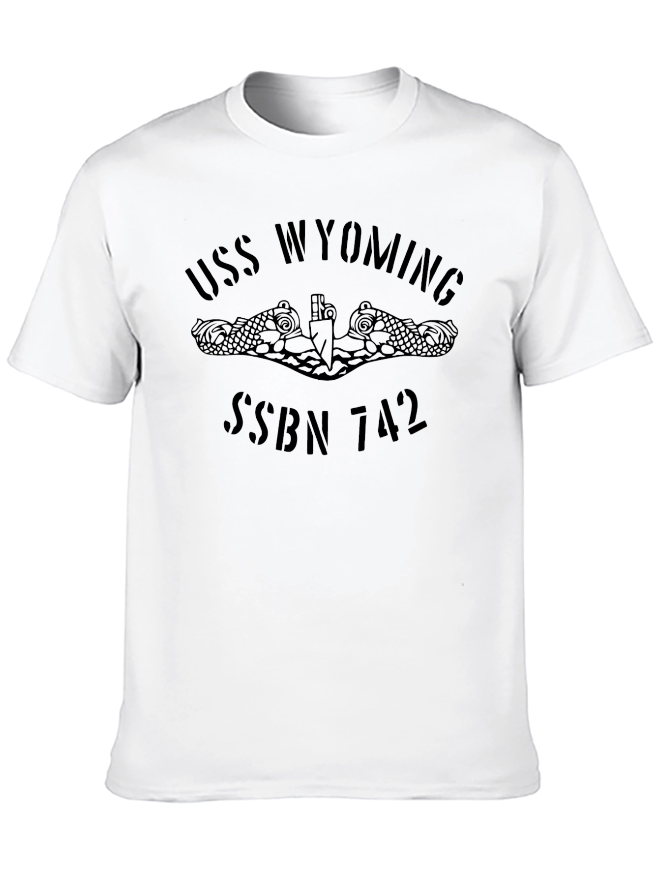 USS Wyoming SSBN 742 Submarine T-Shirt - Black