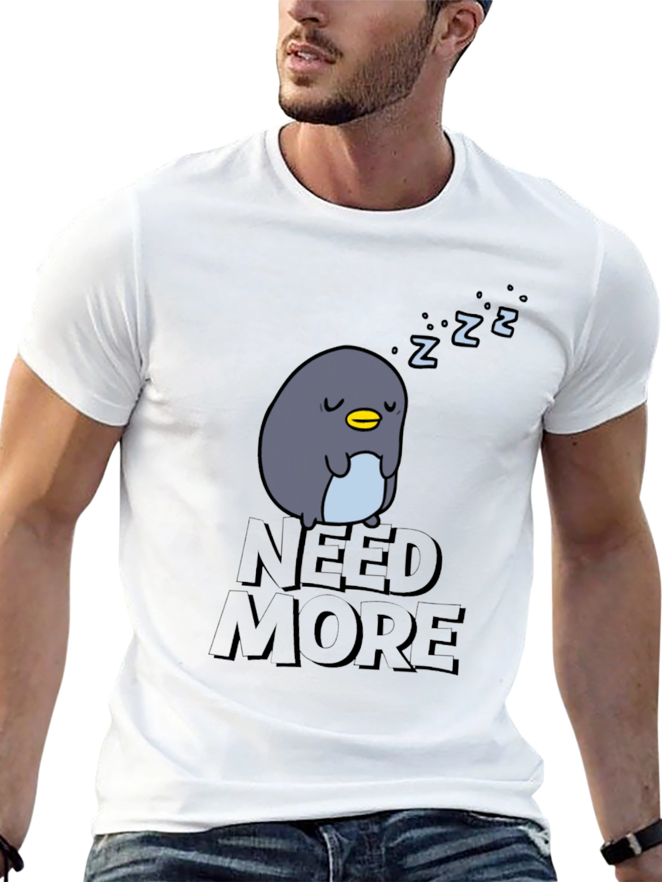 Need More Sleep Penguin Graphic T-Shirt
