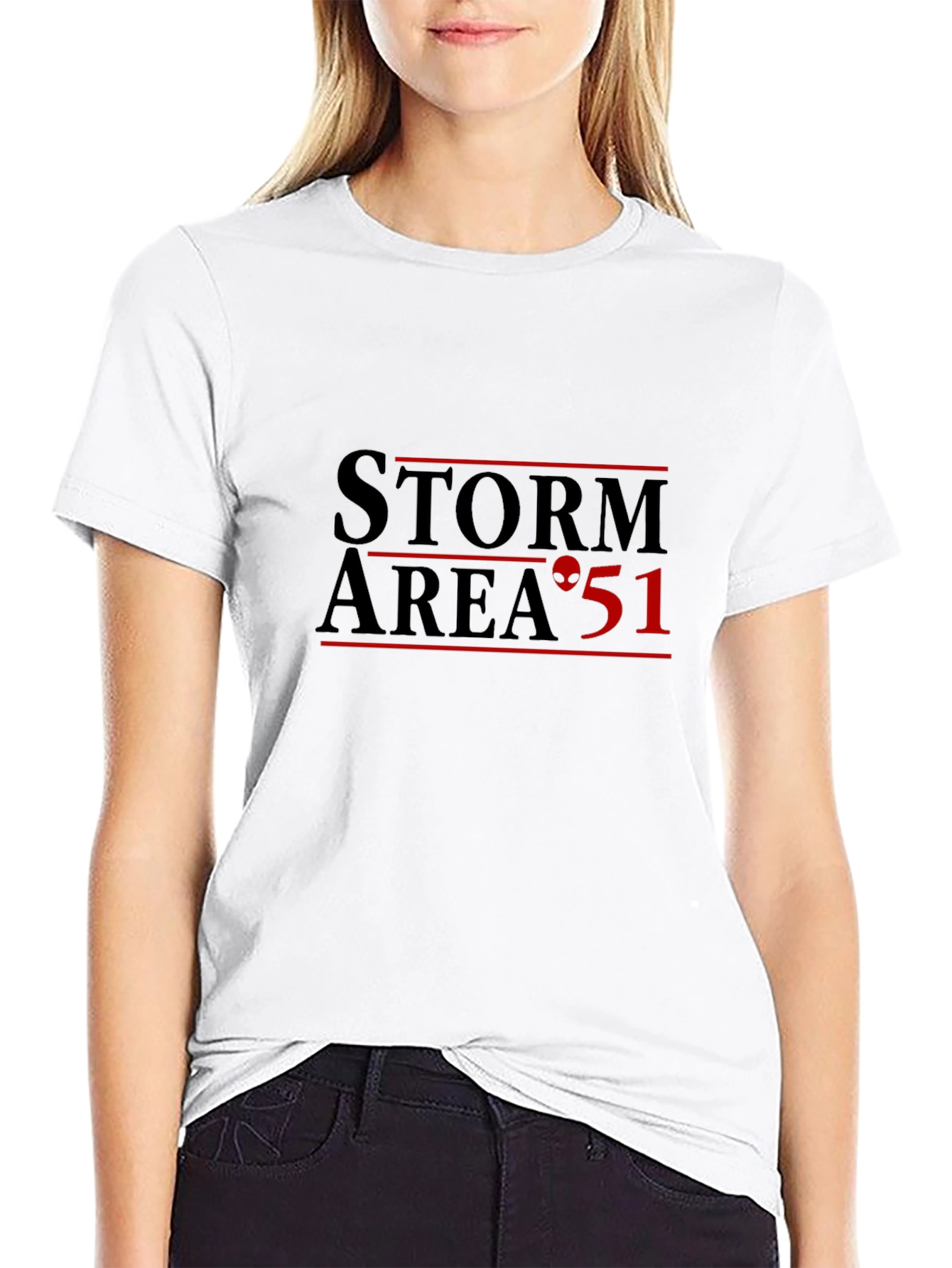 Storm Area 51 Black T-Shirt Alien Graphic Tee