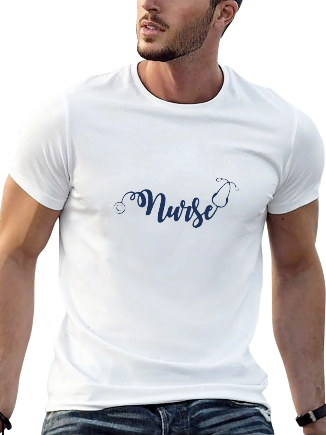 Nurse Stethoscope Black T-Shirt