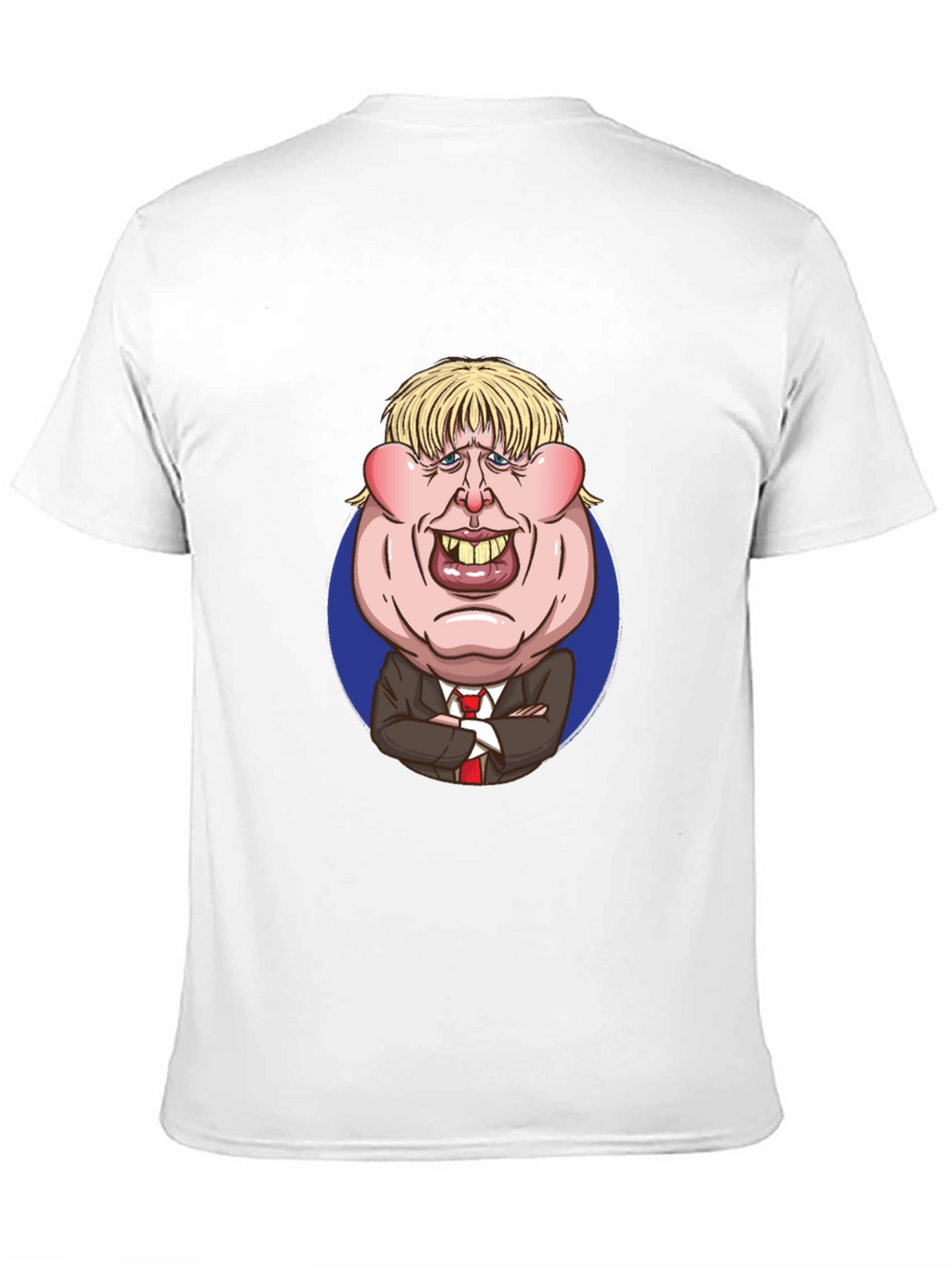Cartoon Politician Graphic T-Shirt - Black Cotton Tee