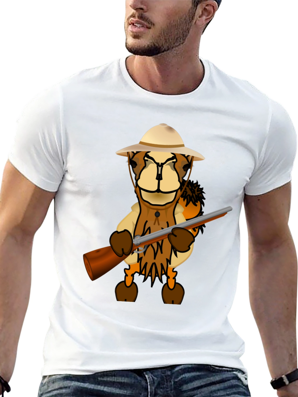 Cartoon Lion Hunter T-Shirt
