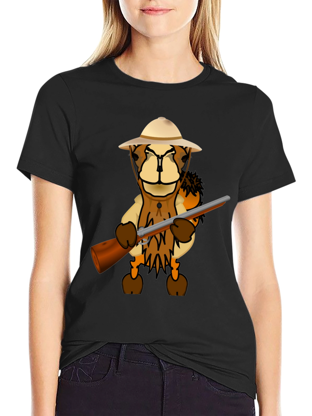 Cartoon Lion Hunter T-Shirt