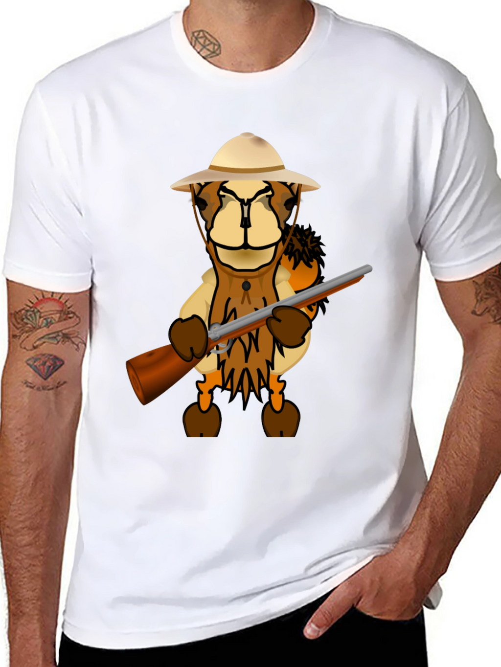 Cartoon Lion Hunter T-Shirt