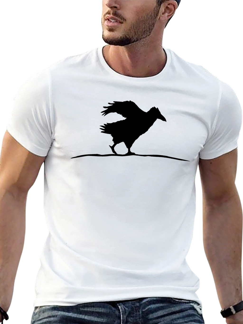 Raven Silhouette Black T-Shirt